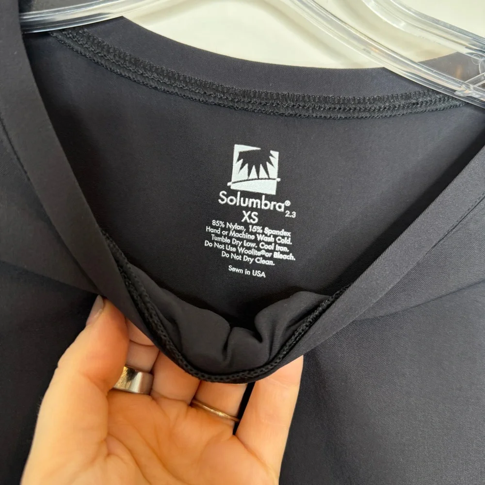 Solumbra 100% UV Protection StretchShade Travel Long Sleeve Dress Black XS - Picture 7 of 8